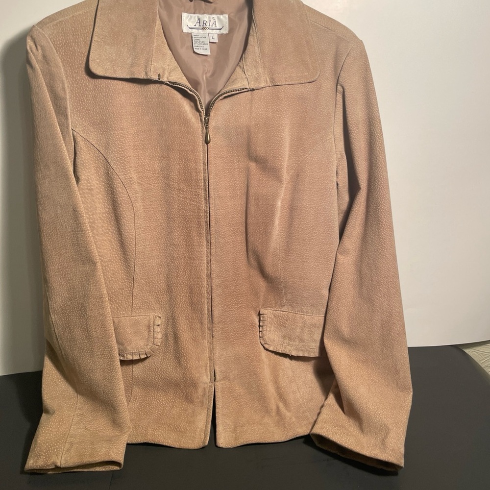 Aria Soft Taupe Leather Jacket